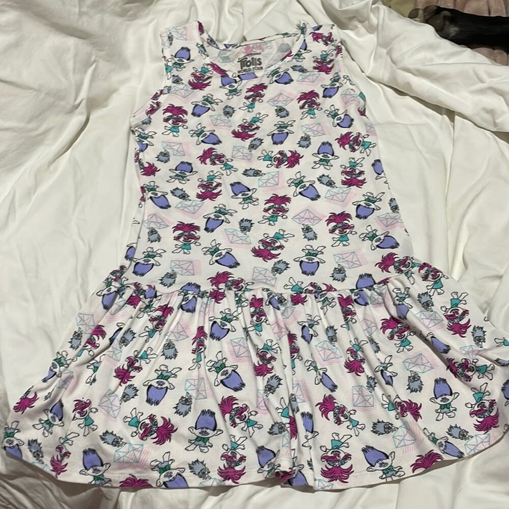 Dream works Trolls 6/6x drop waist tank dress worn once stretchy fabric euc